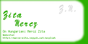 zita mercz business card